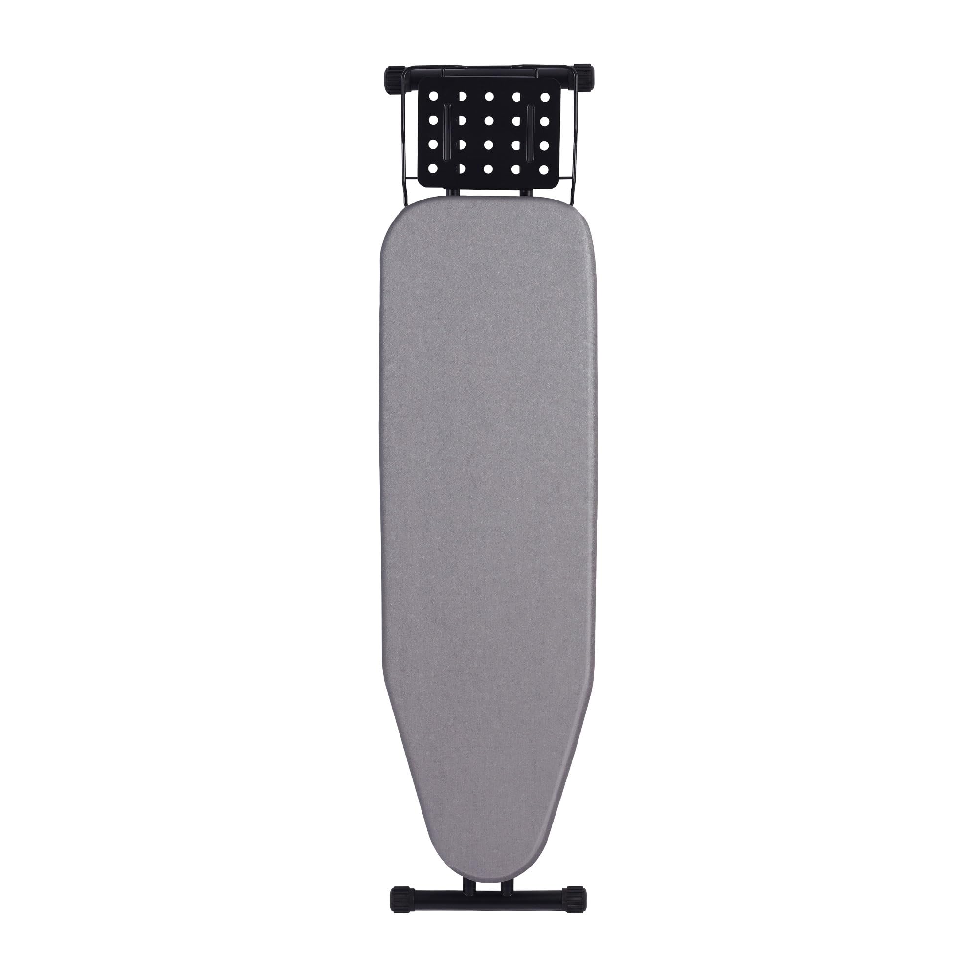 Jakeefud Deluxe ironing board with heat resistant cover for safe, extended ironing sessions.