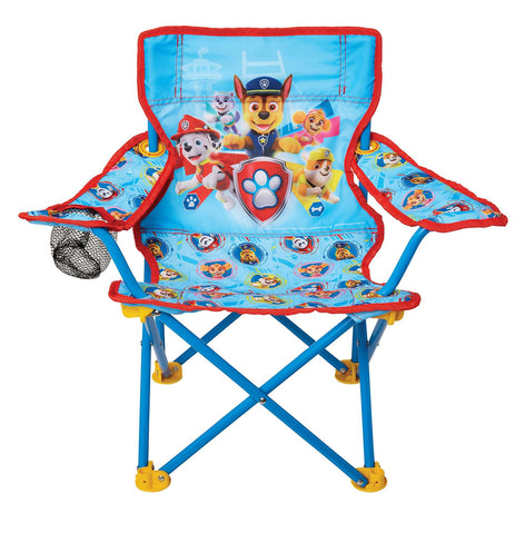 Paw Patrol camping chair front view by JAKKS Pacific, kid-friendly seating for outdoor adventures.