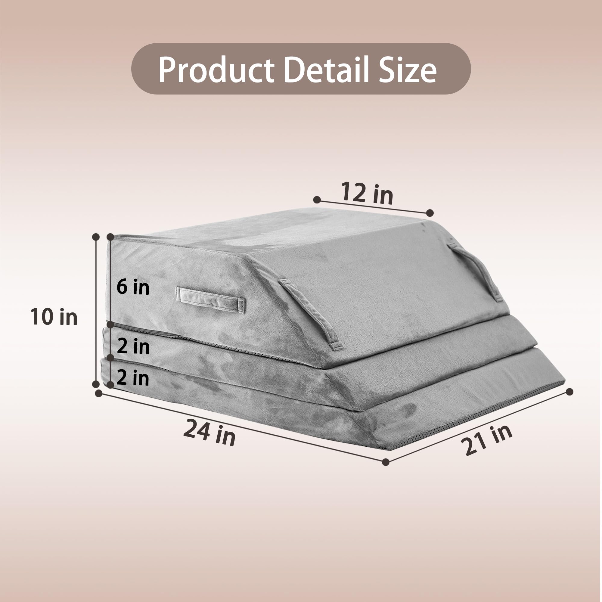 Jakoola wedge pillow with accessible handles for quick adjustment to your preferred position.
