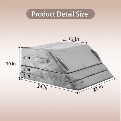 Jakoola wedge pillow with accessible handles for quick adjustment to your preferred position.