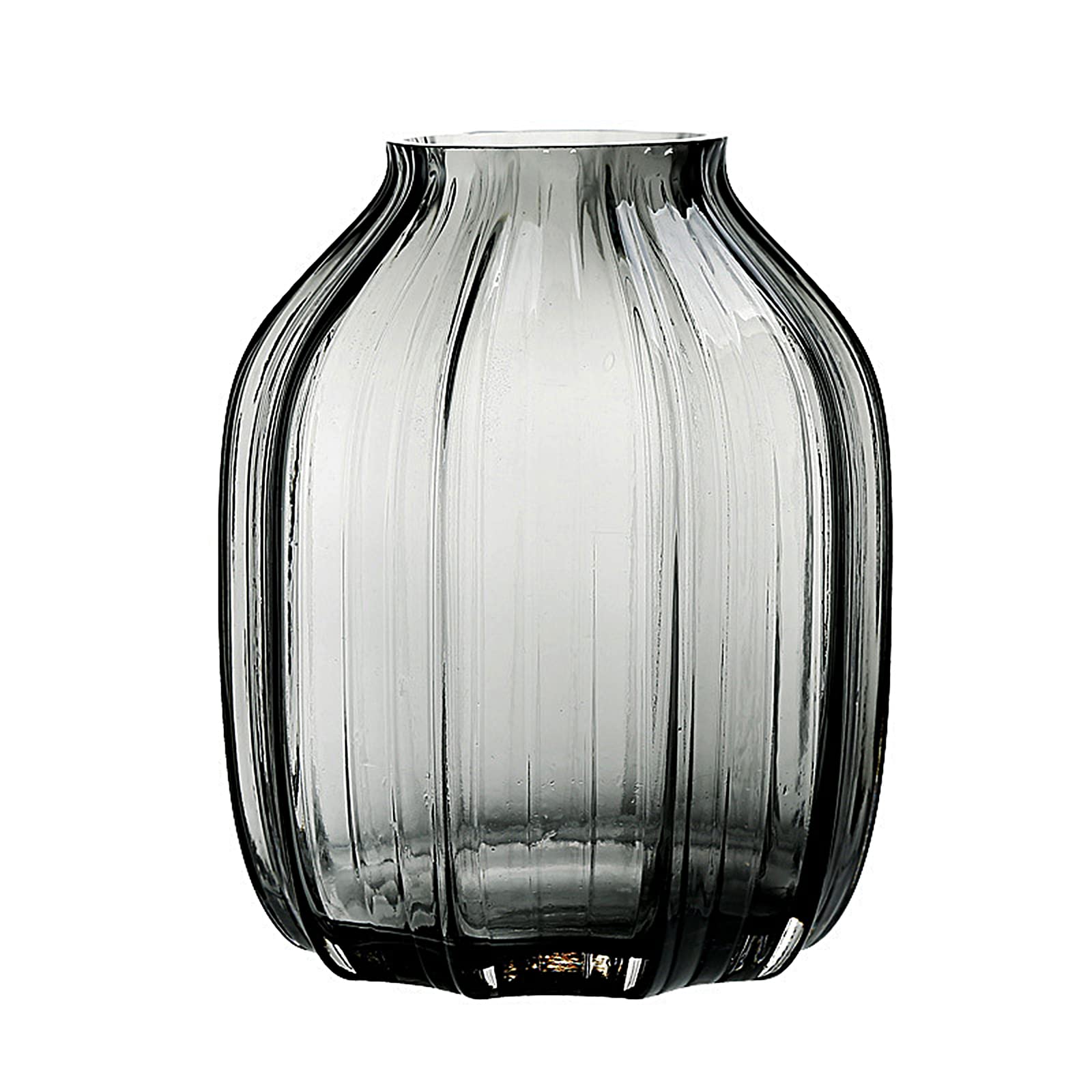 JAKY-Global black grey glass vase for flowers, ideal for elegant centerpieces.