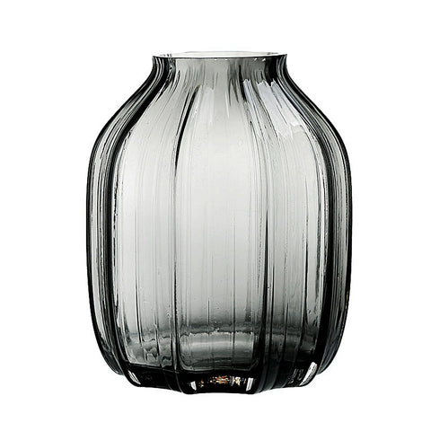 JAKY-Global black grey glass vase for flowers, ideal for elegant centerpieces.
