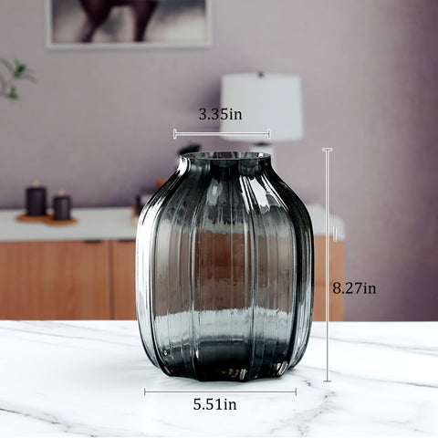 JAKY-Global flat-mouth round-opening vase, smooth edge for safe handling.