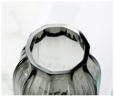 JAKY-Global handblown-glass detail vase, unique variations add character.