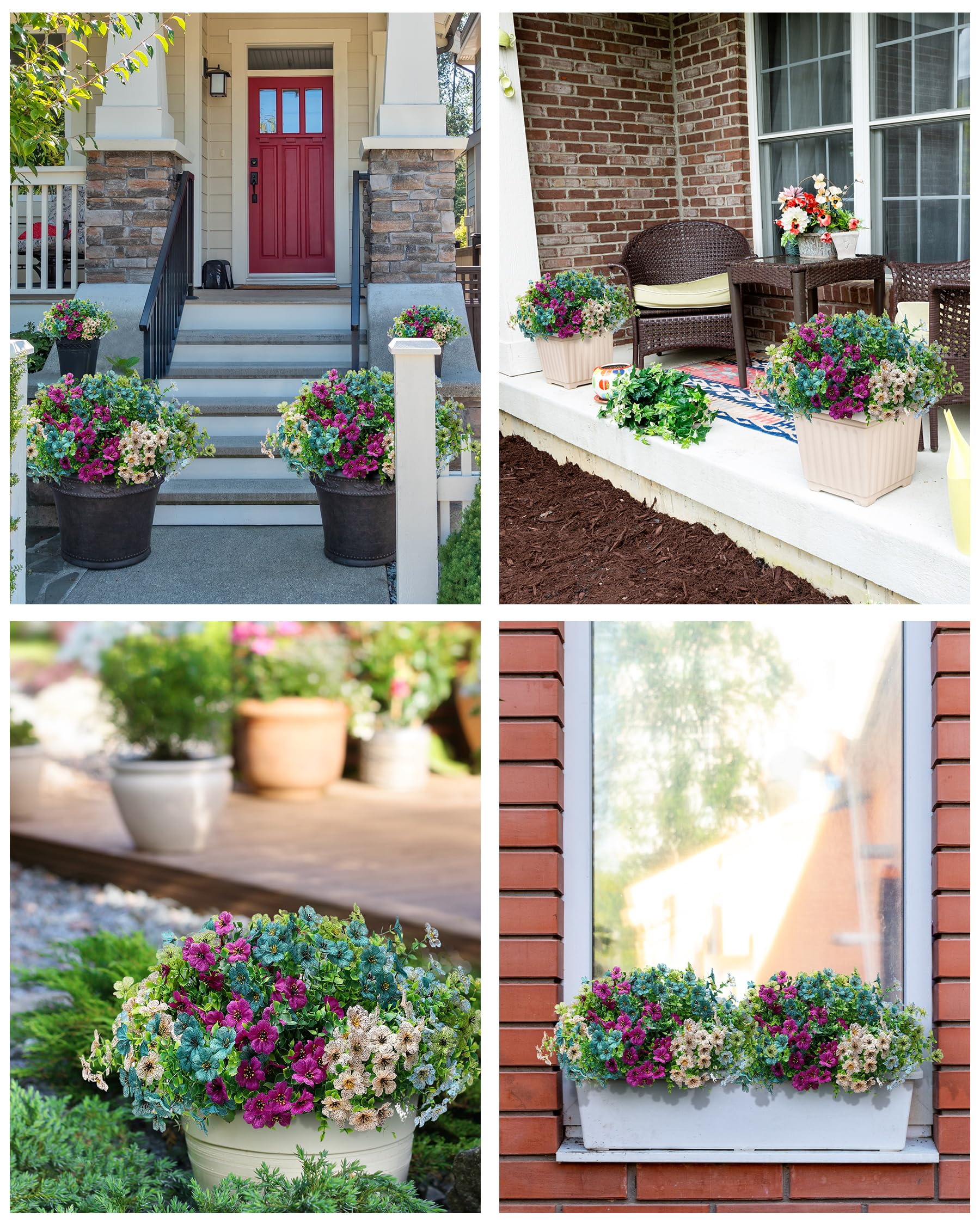 JAKY-Global realistic artificial flower bundles suitable for porch arrangements.