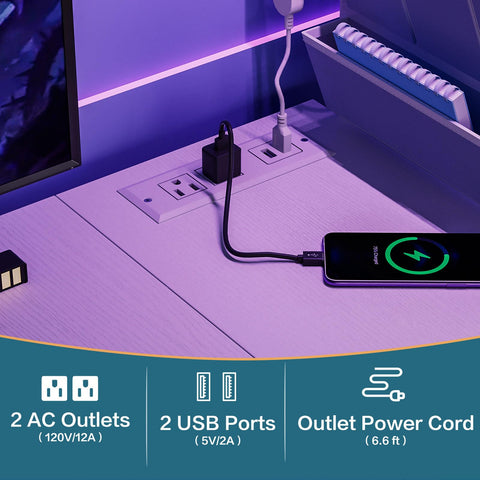 Jakyitvi desk with side hooks offers quick access for headphones and bags.