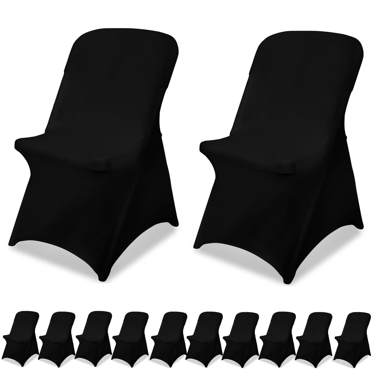 JALANCY black chair covers pack wide view for an elegant event setup