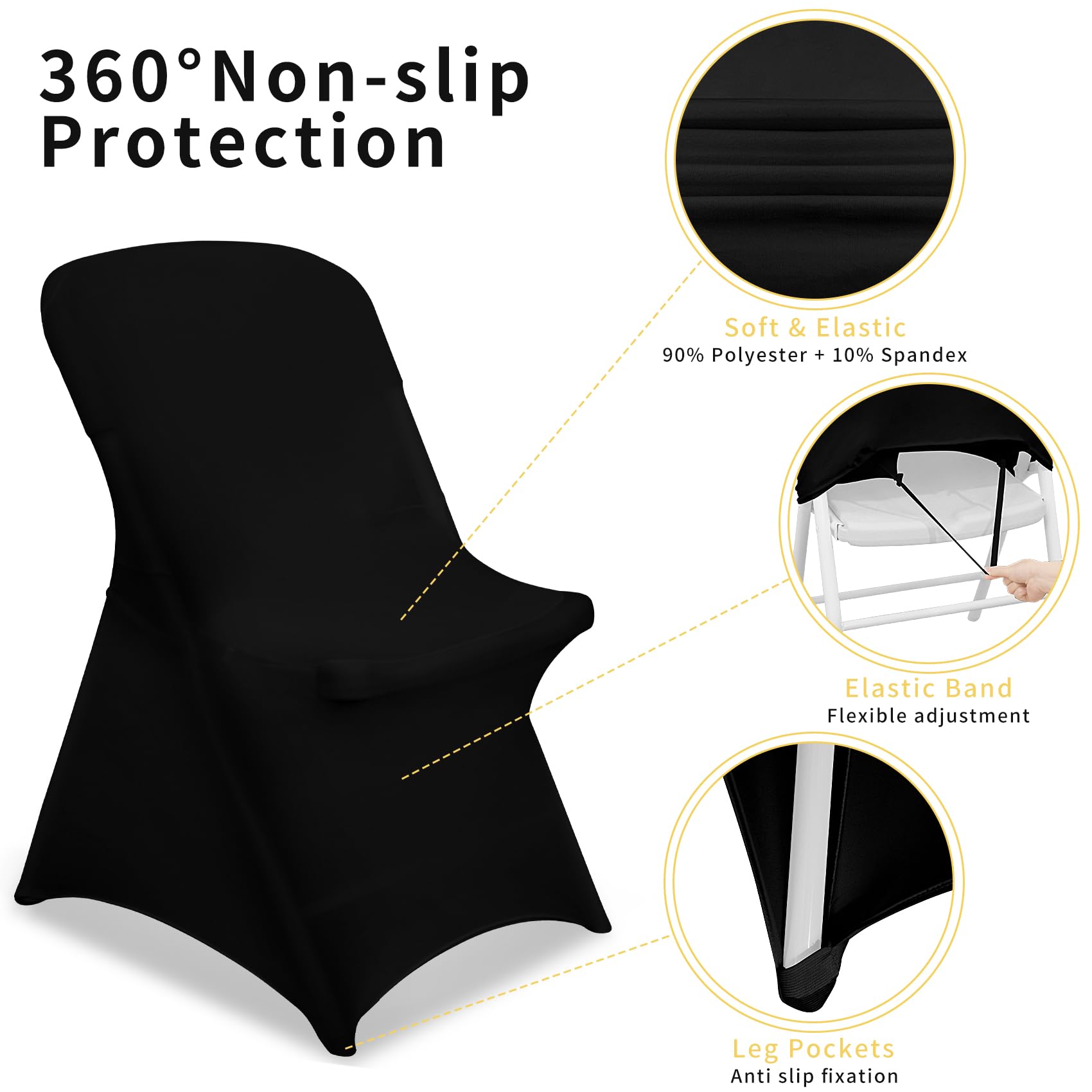 JALANCY chair cover fit snug on folding chairs for quick styling