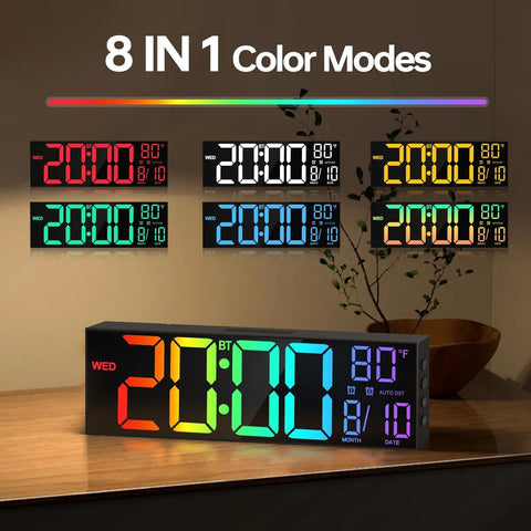 JALL 16.2-inch wall clock brightness sensor adapts for comfortable viewing.