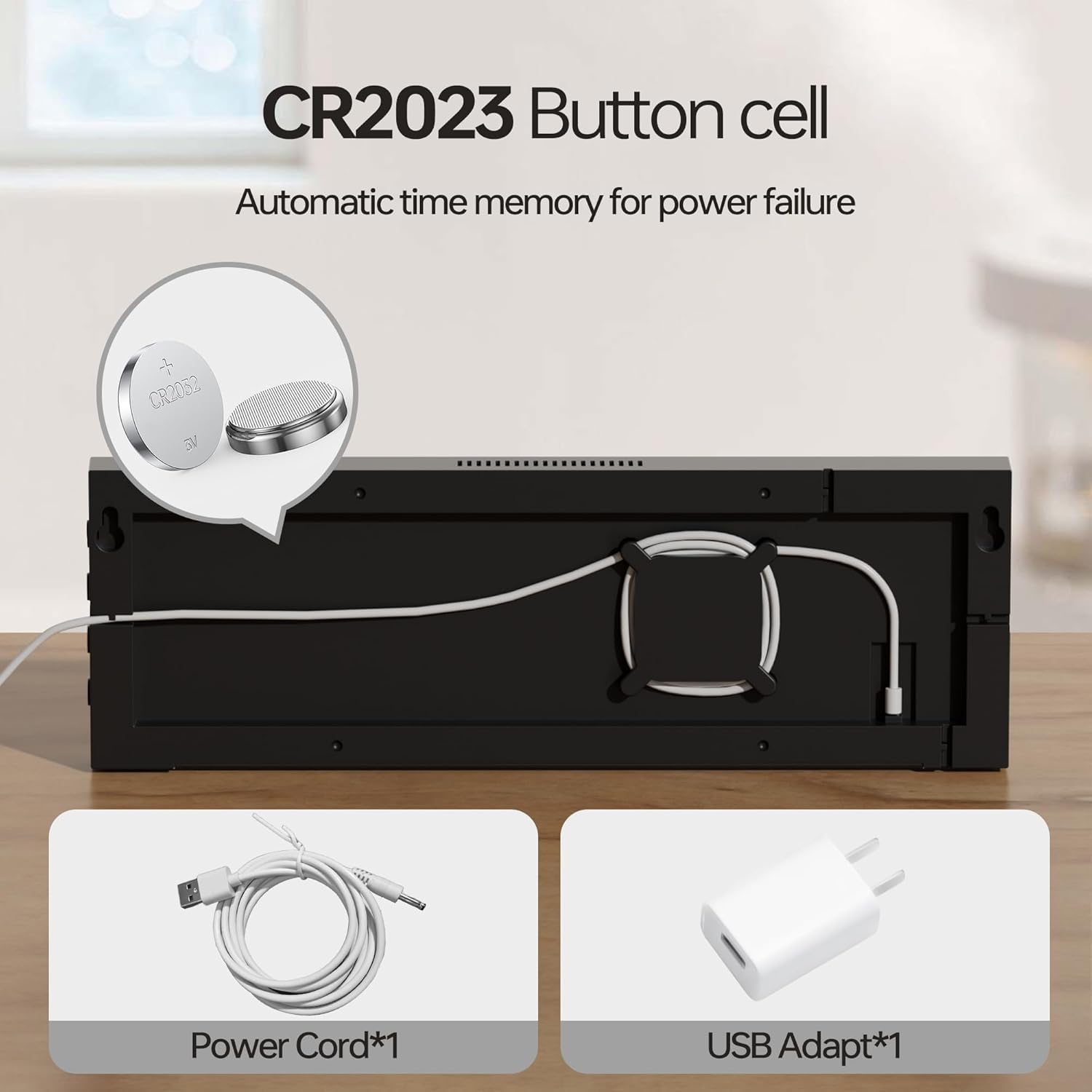 JALL 16.2-inch wall clock flexible wall or desk placement.