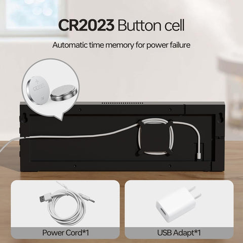 JALL 16.2-inch wall clock flexible wall or desk placement.