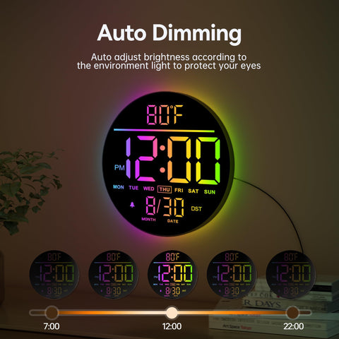 JALL automatic brightness and DST clock improving readability throughout the day.