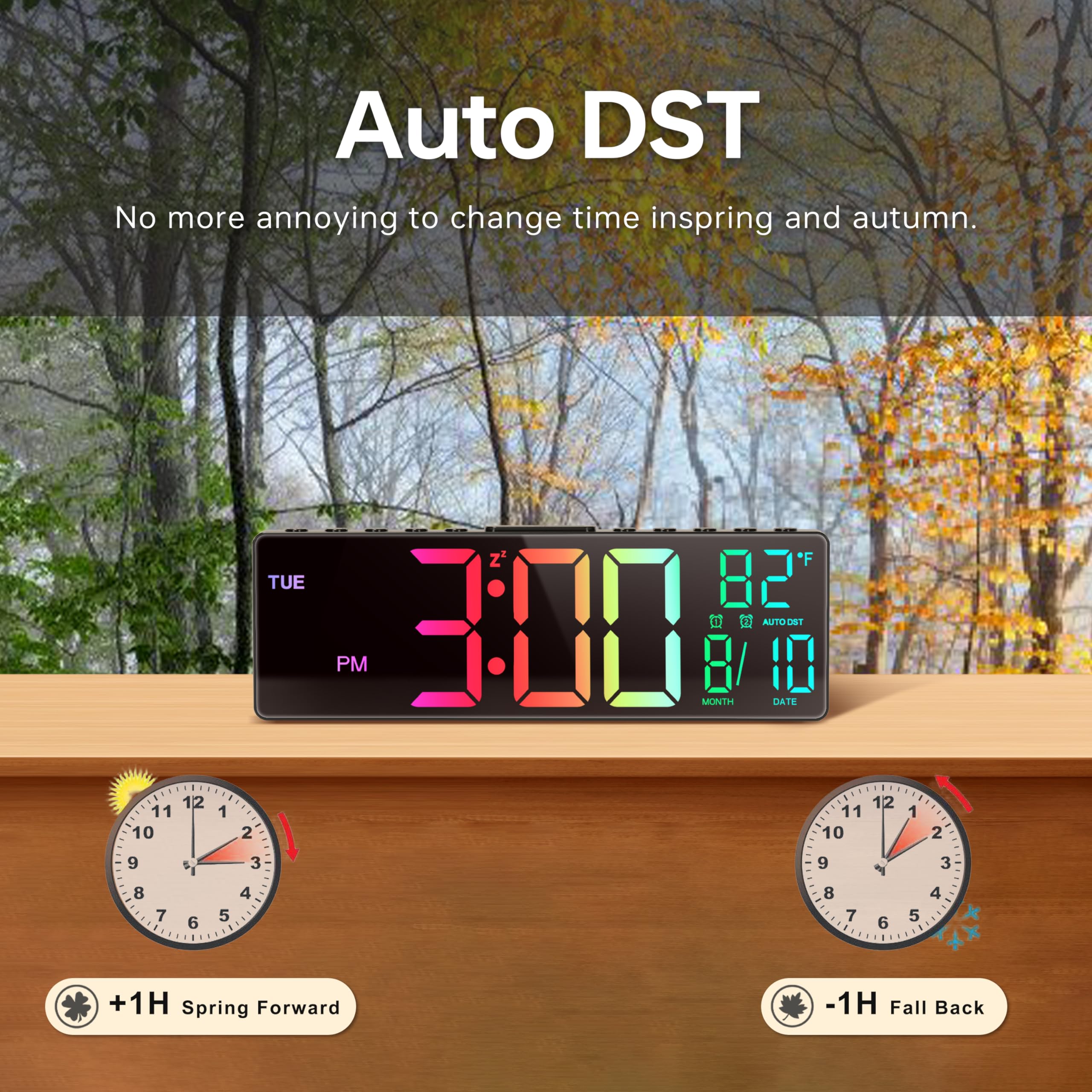 JALL automatic DST adjustment keeps time accurate without manual changes.