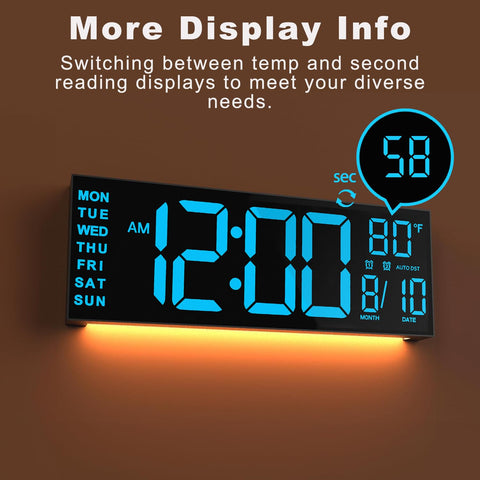 JALL bold LED display clearly highlights time and alarms.