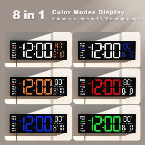 JALL clock base night light provides soft illumination for nighttime navigation.