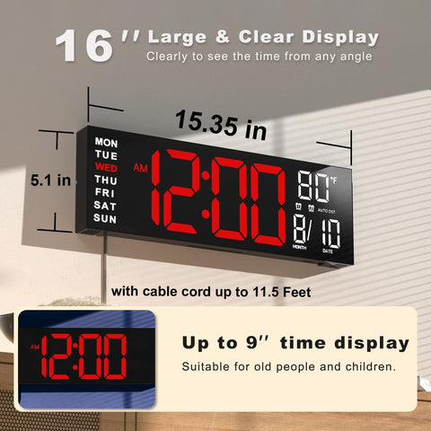 JALL clock with RGB color options offers clear timing cues for classrooms and living spaces.