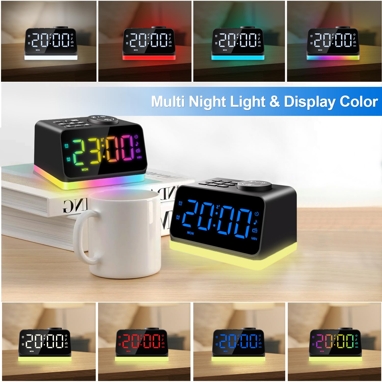 JALL dual alarm with weekday and weekend settings for busy homes.