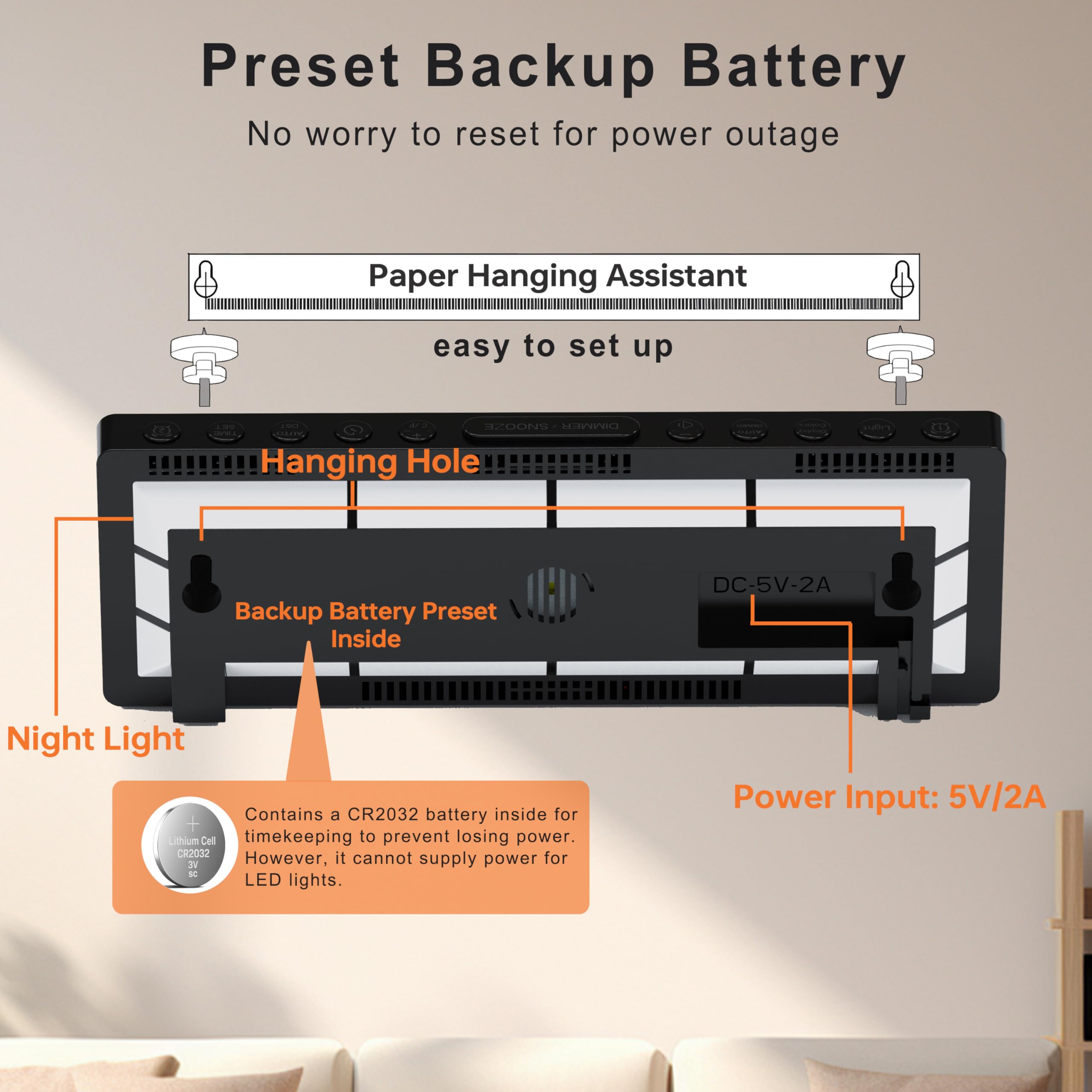 JALL internal memory battery preserves settings during power interruptions.