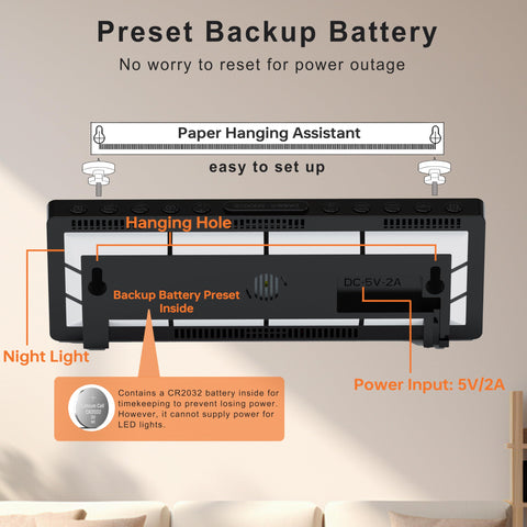 JALL internal memory battery preserves settings during power interruptions.