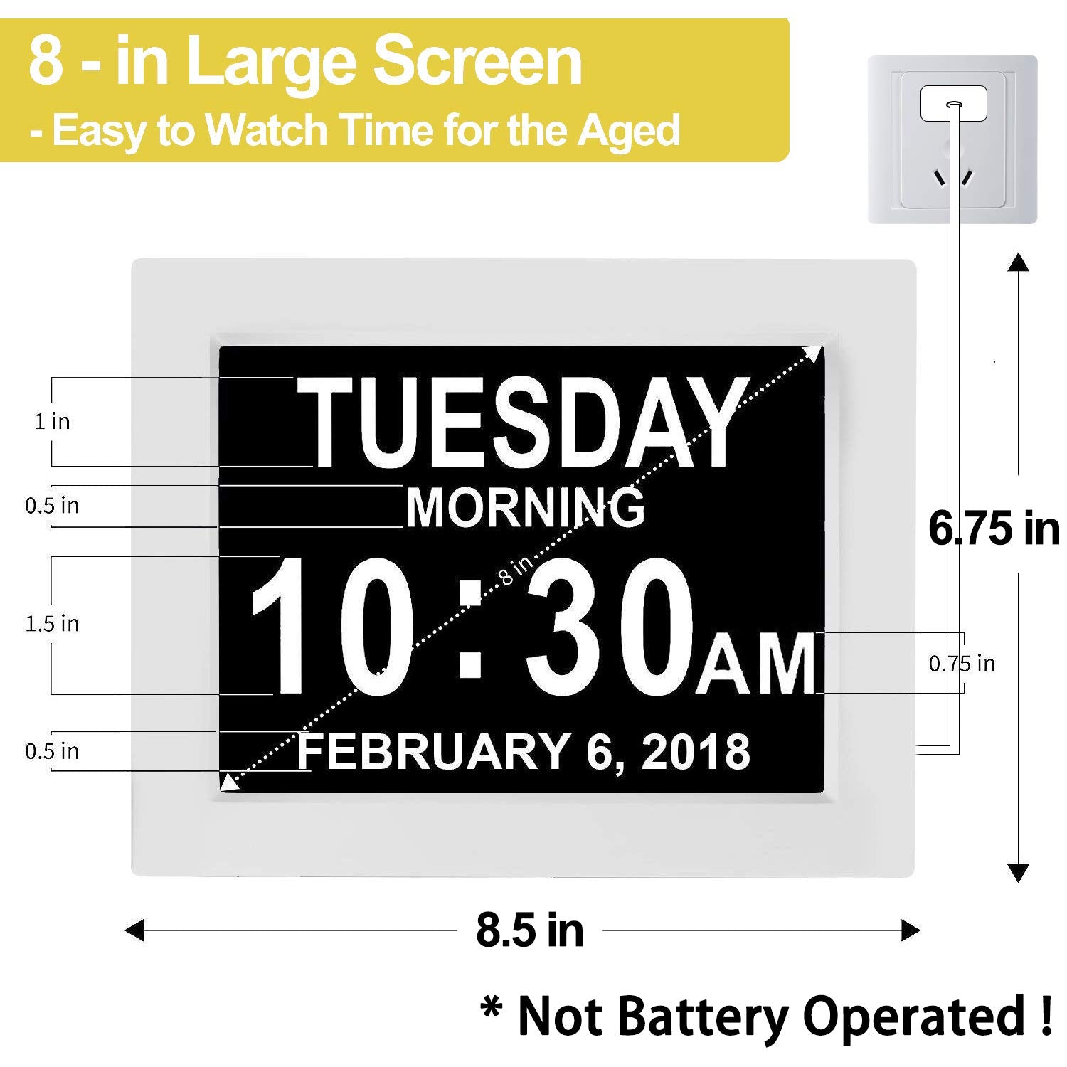 JALL senior-friendly IPS display with wide viewing angle