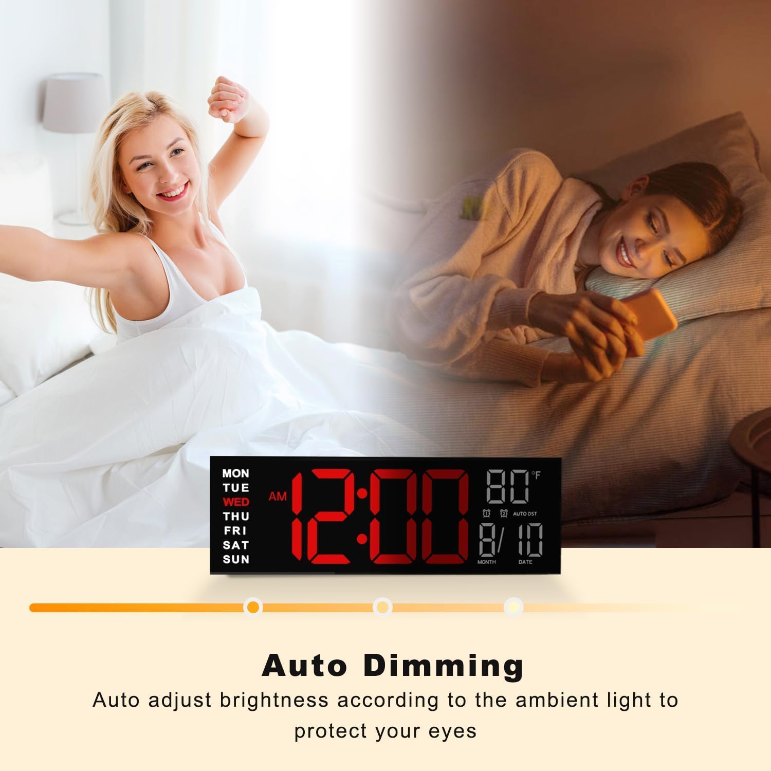 Shows room temperature for comfortable environments.