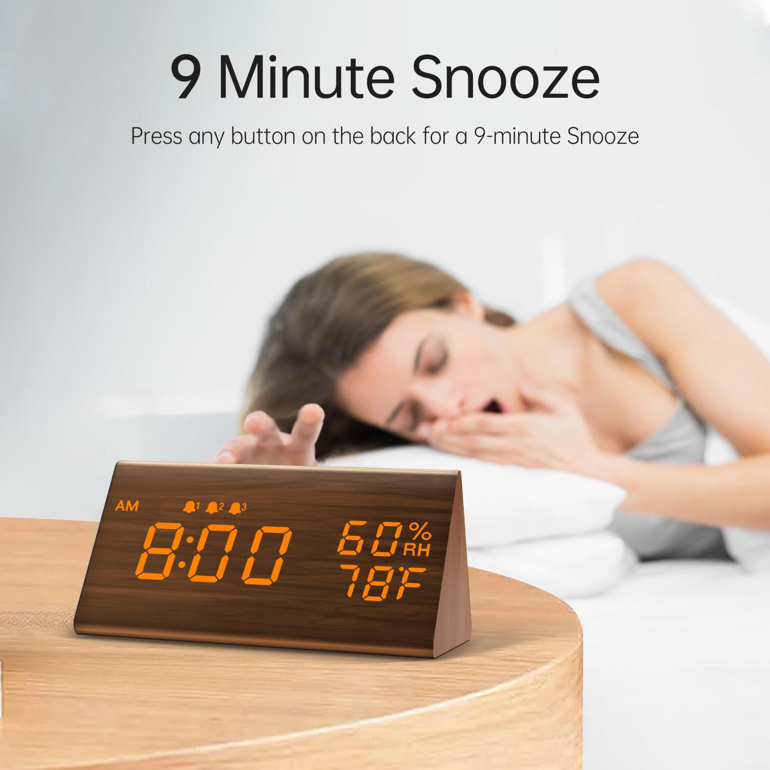 JALL three-alarm settings customize wake times across weekdays.
