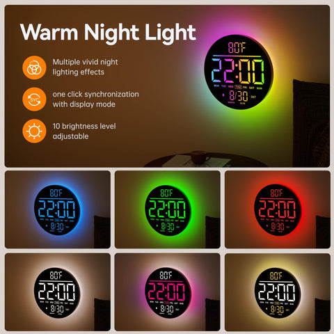 JALL wall-mounted digital clock displayed in a modern room.