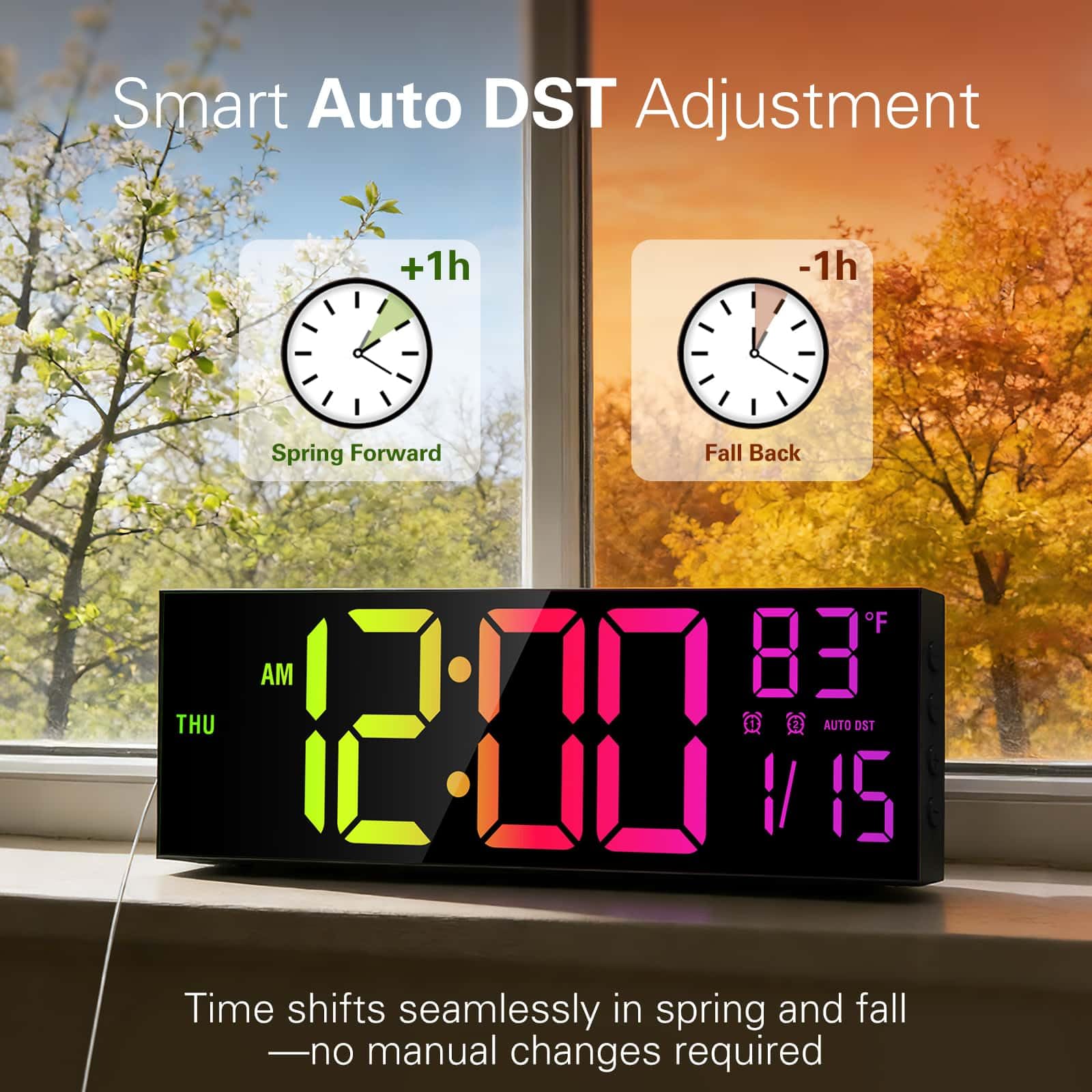 JALL clock can be mounted on a wall or placed on a desk for flexibility.