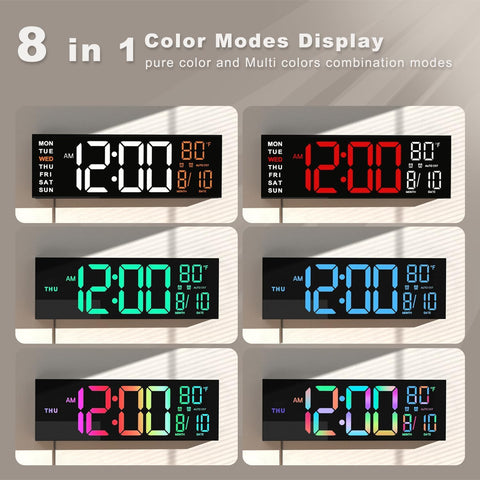 JALL clock shown mounted on wall or standing on a desk for flexibility.