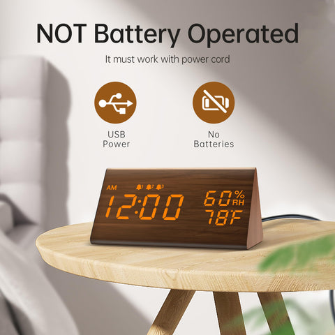 JALL wooden bedside clock enhances room decor while keeping time visible.