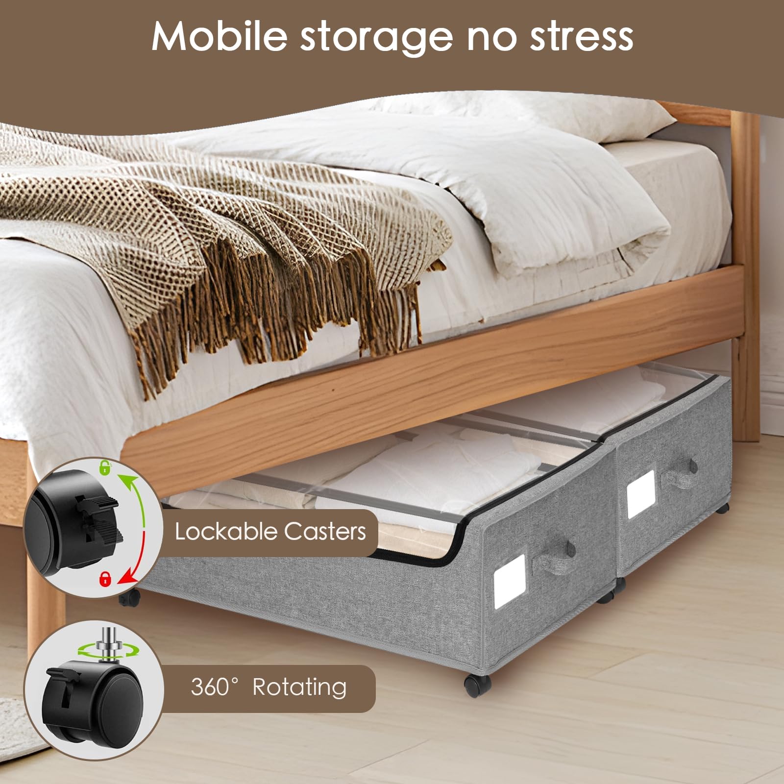 JALUNIVERSAL TRI versatile under-bed storage for clothes, shoes, or toys.