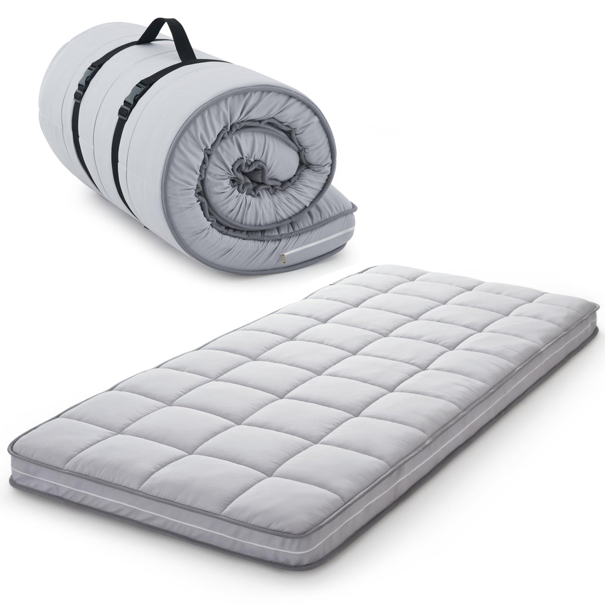 Jamdok 4Inch cot topper with gel-infused memory foam adds soft, supportive comfort for guests