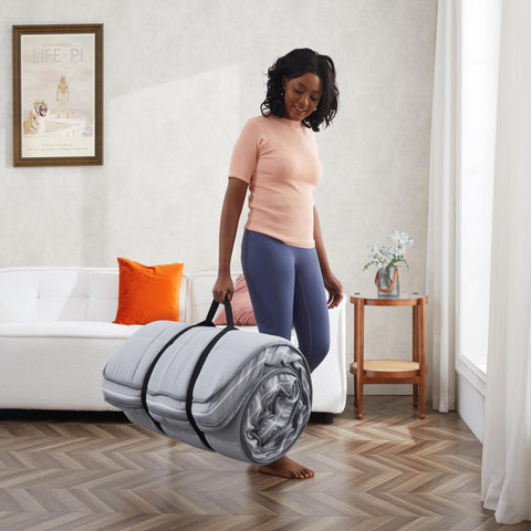 Jamdok portable roll-up design with strap for travel and storage.