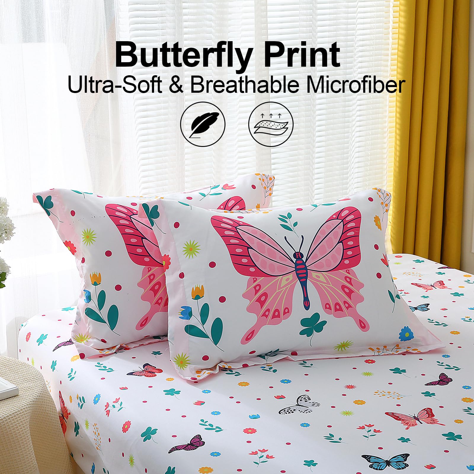 Jameswish bedding showing colorful flowers and leaves for a cheerful room