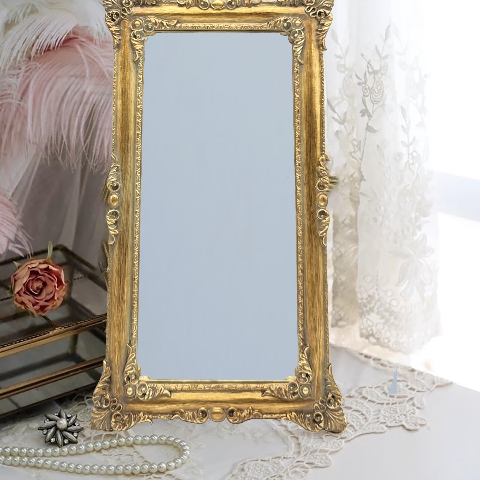JANDERART Wedding or bridal decor mirror adds vintage charm to ceremonies.