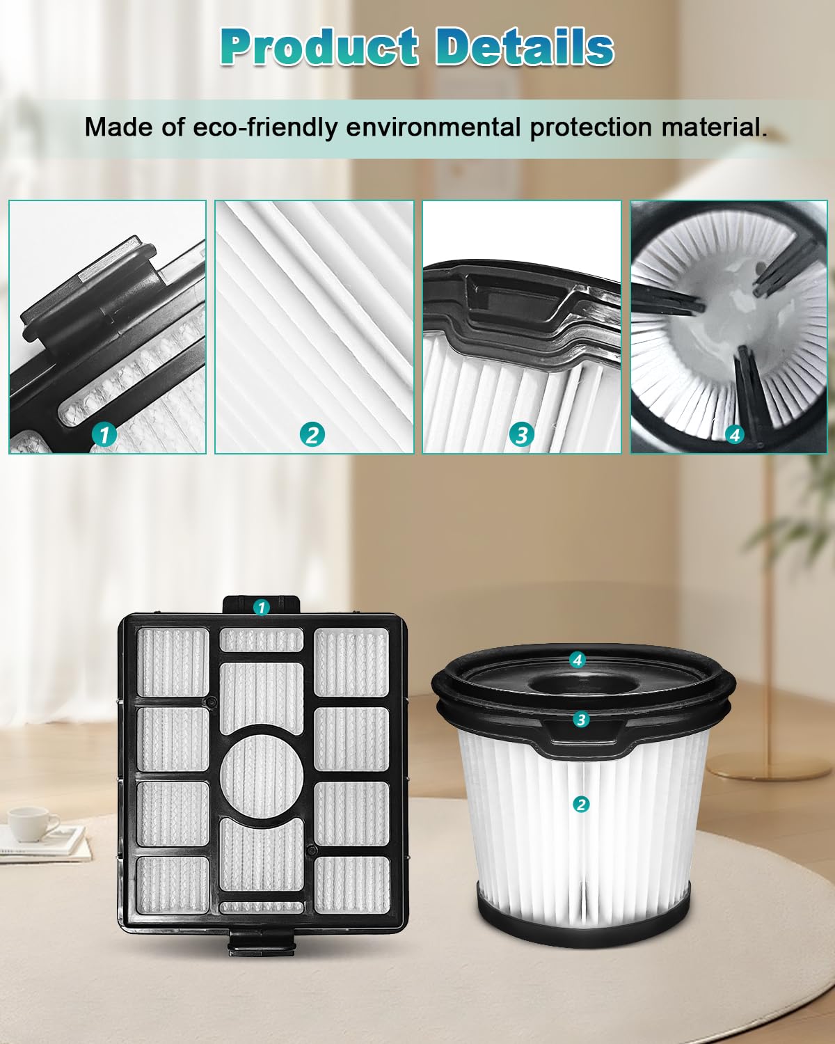 Janedtcyy Auto-Empty System foam filter helps maintain airflow