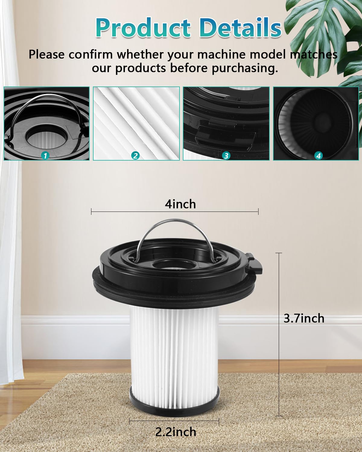 Janedtcyy 3797W filter for Bissell Cleanview XR supports strong suction