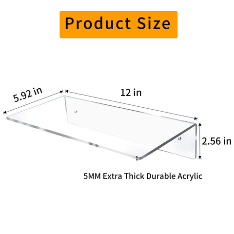 Jansburg clear acrylic shelf ideal for books and decor