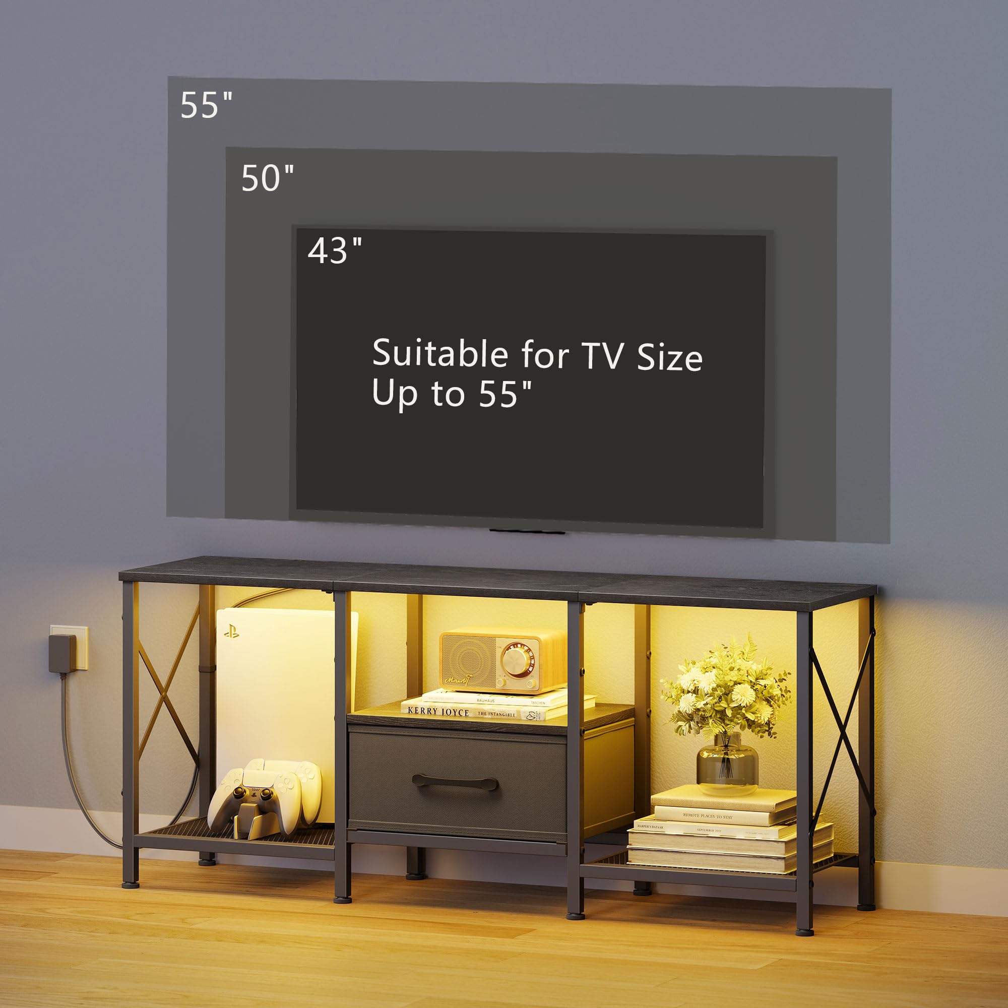 Anti-tip device on the JARHETUN stand enhances stability