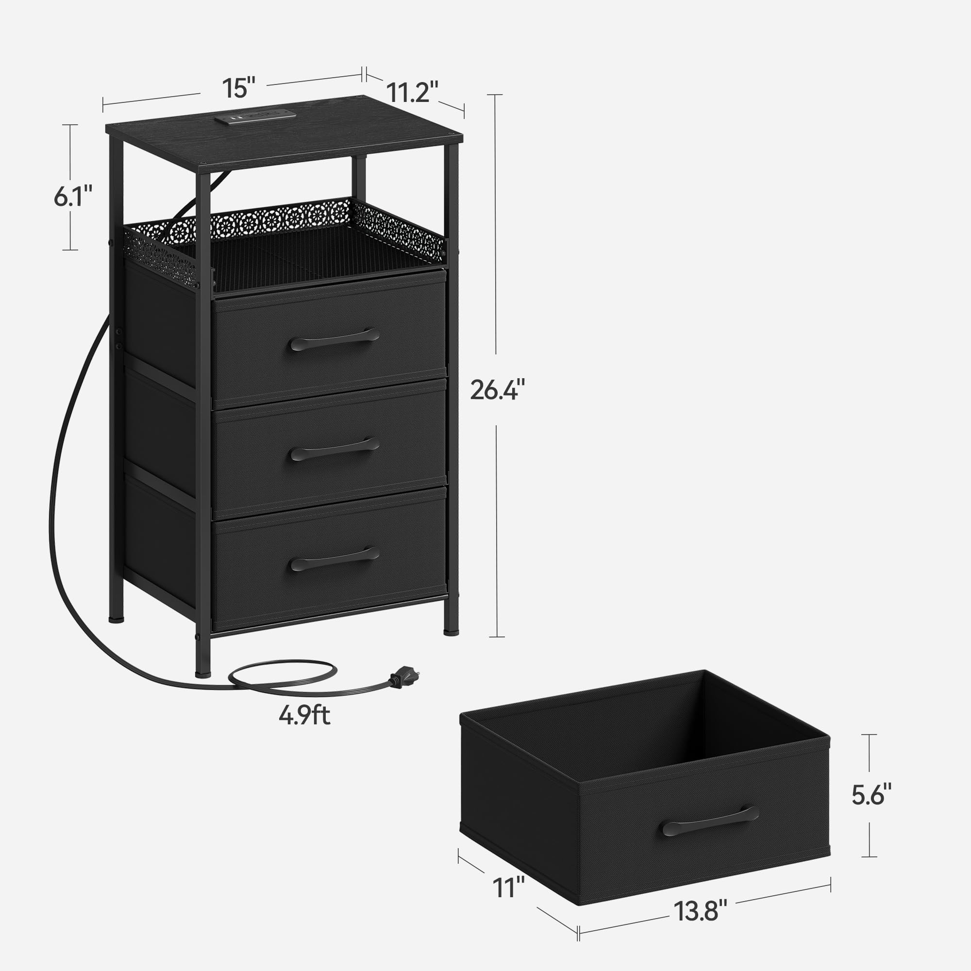 JARHETUN night stand with RGB LED lights for a cozy ambiance