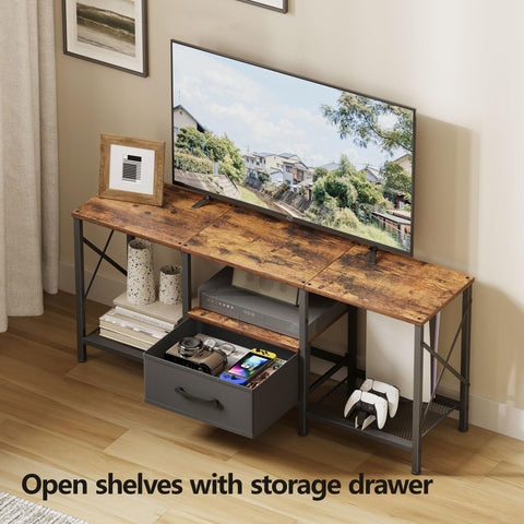 JARHETUN TV Stand anti-tip design improves safety on uneven floors.