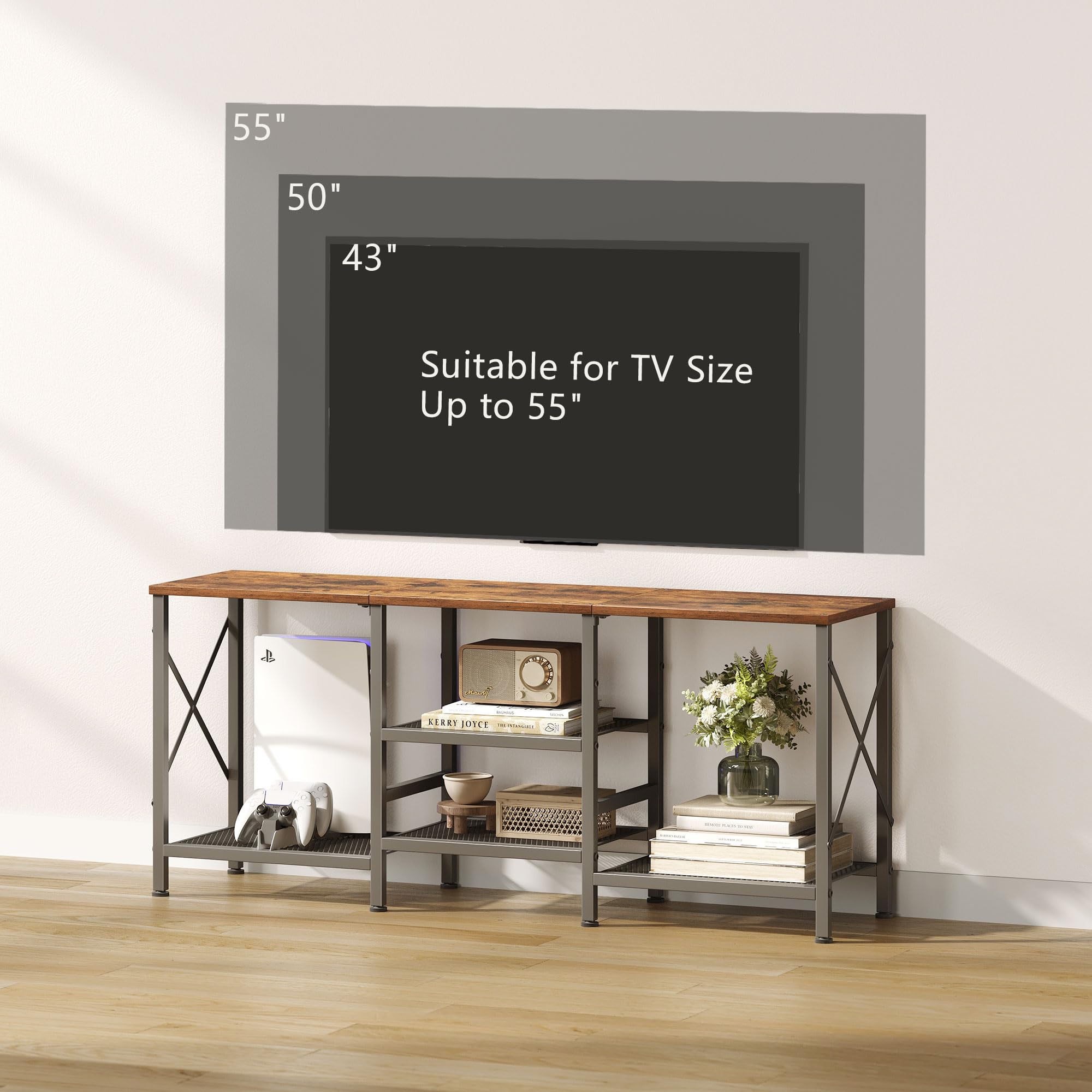 JARHETUN TV Stand MDF top easy to clean.