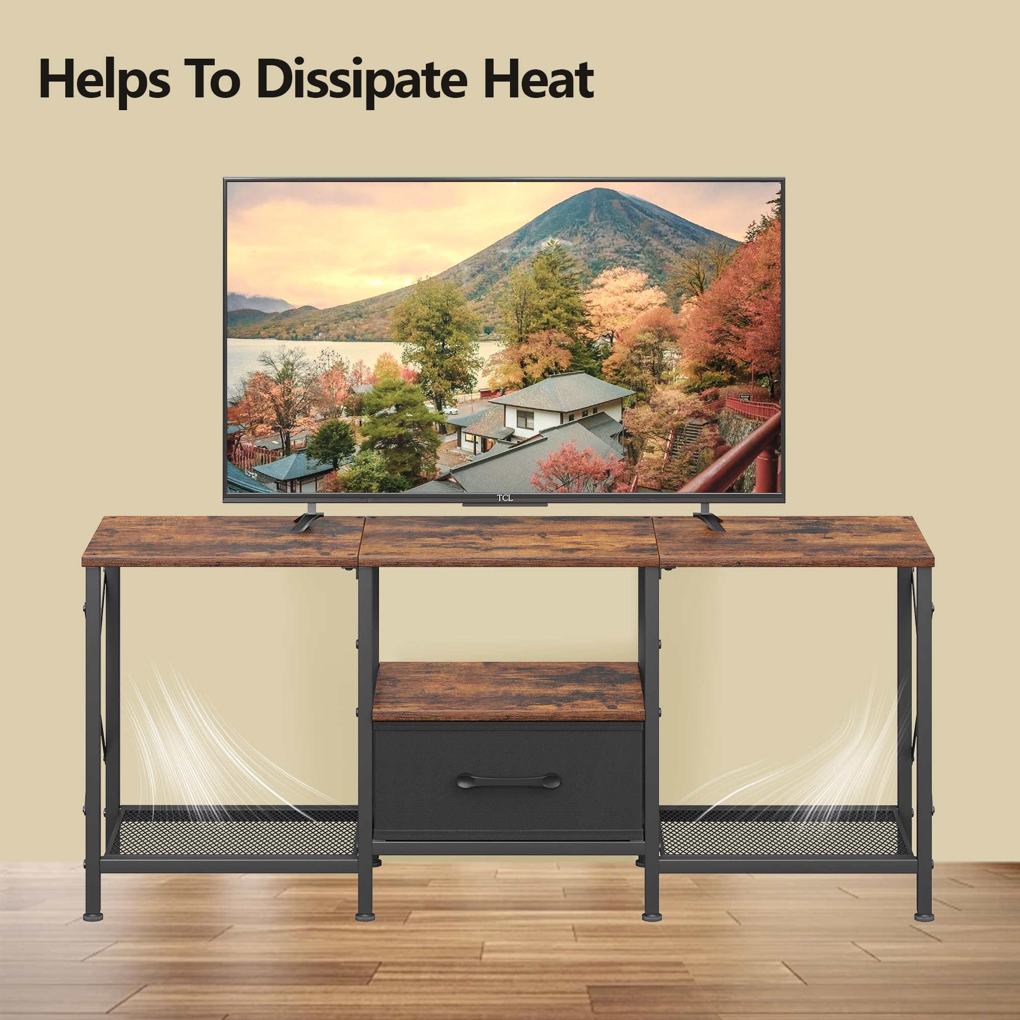 JARHETUN TV Stand versatile for living room, bedroom, or entry.