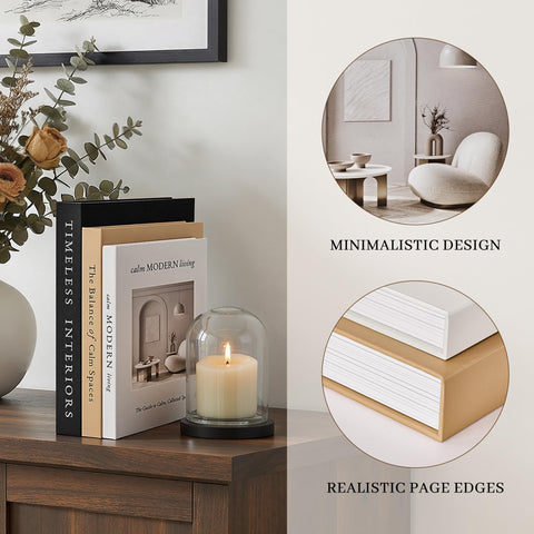 Jarlink Beautiful Decorative Books on shelf adding texture and calm