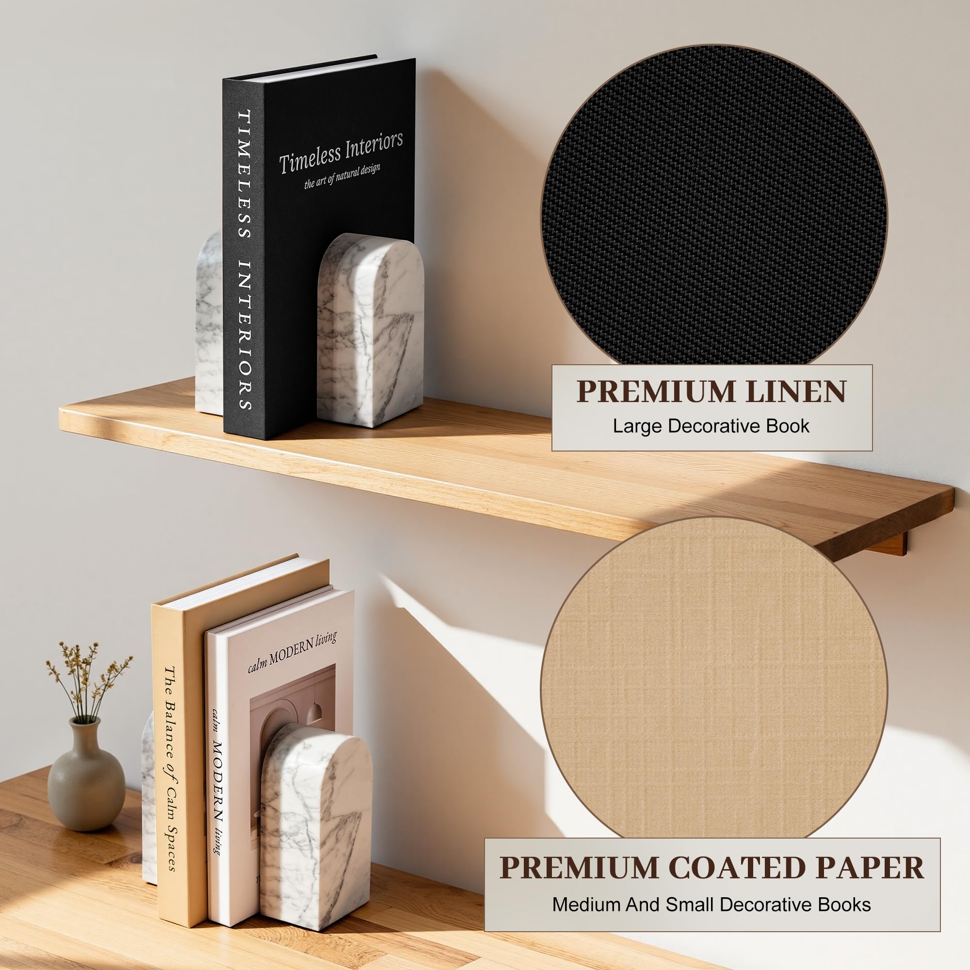 Jarlink Decorative Books stacked on coffee table for depth and balance