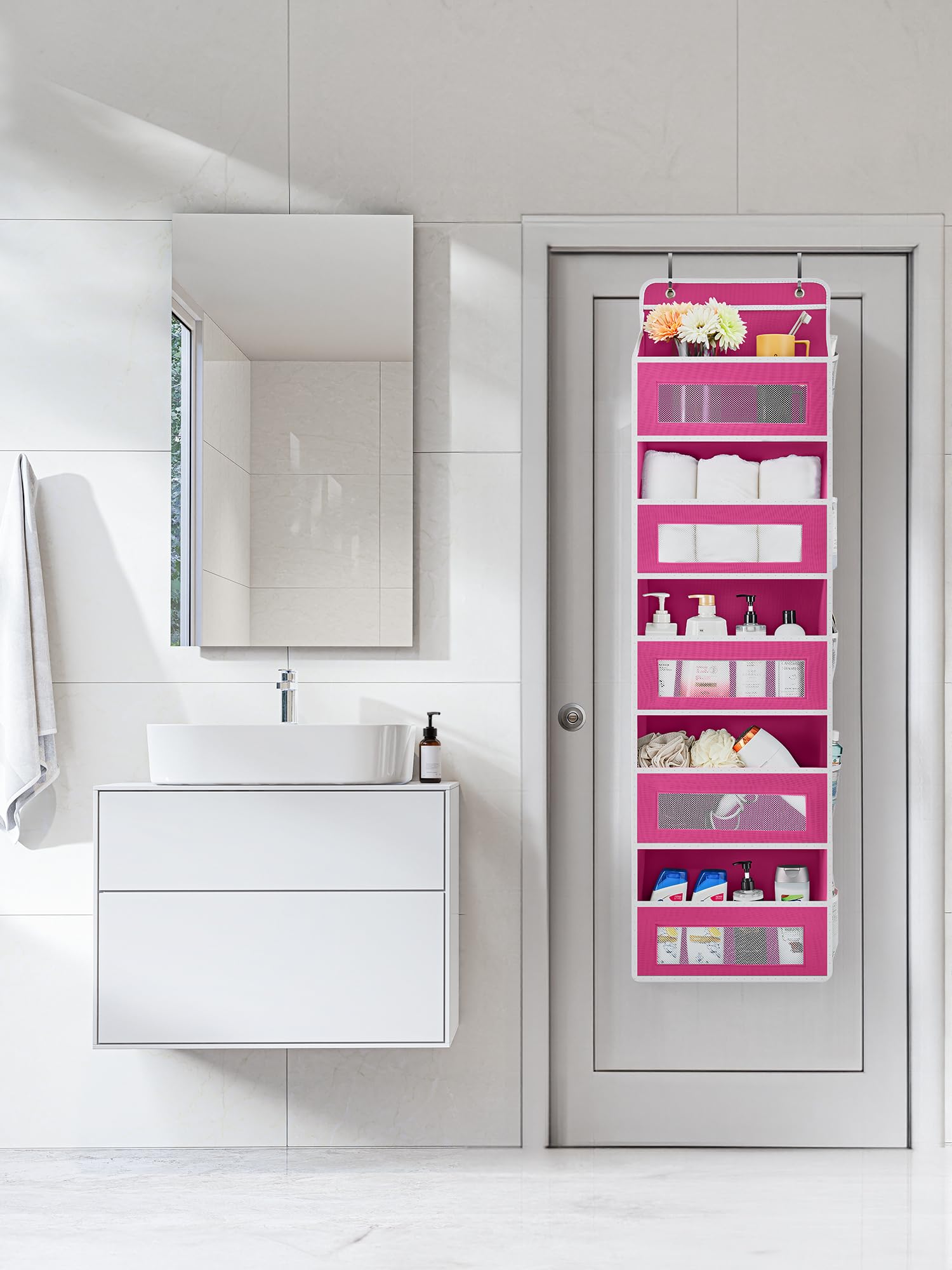 Jarlink door storage pockets in rose pink for quick-access organization