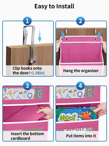 Easy 30-second setup with door hooks