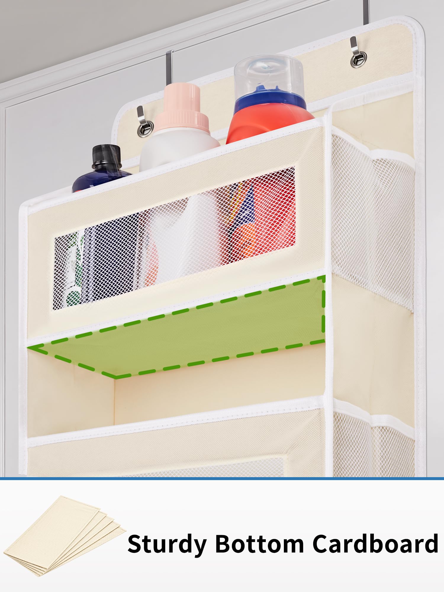 Jarlink pockets length 15-7 inches for long items behind the door.