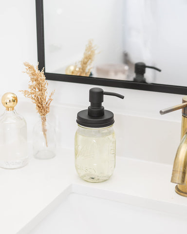 Decor-friendly setup for kitchen or bathroom with durable jars.