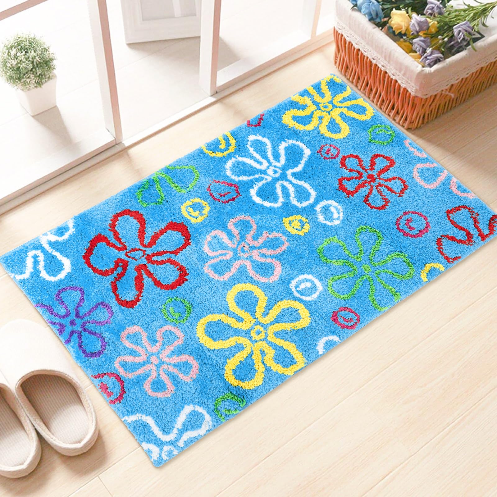 JarThenaAMCS rug at 19.7 by 35.4 inches fits bathrooms and hallways